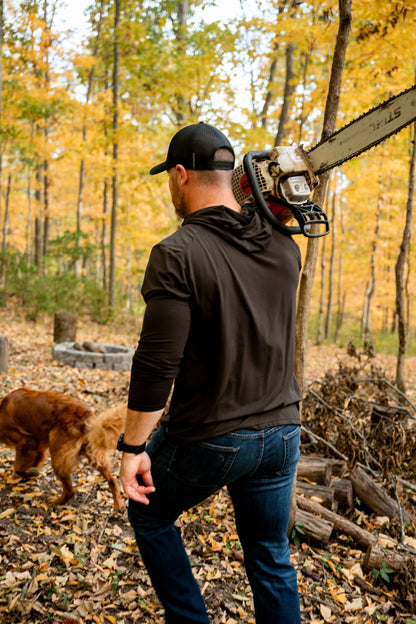 Bamboo Long Sleeve Hoody - Obsidian