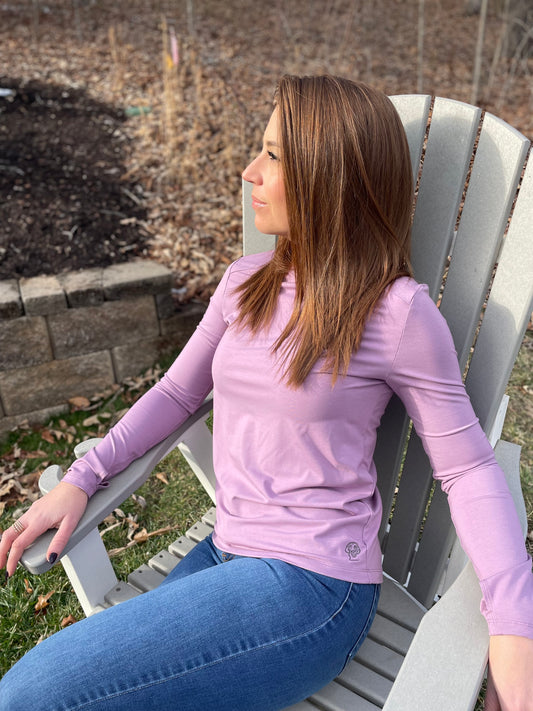 Women's Bamboo Long Sleeve Tee - Mauve