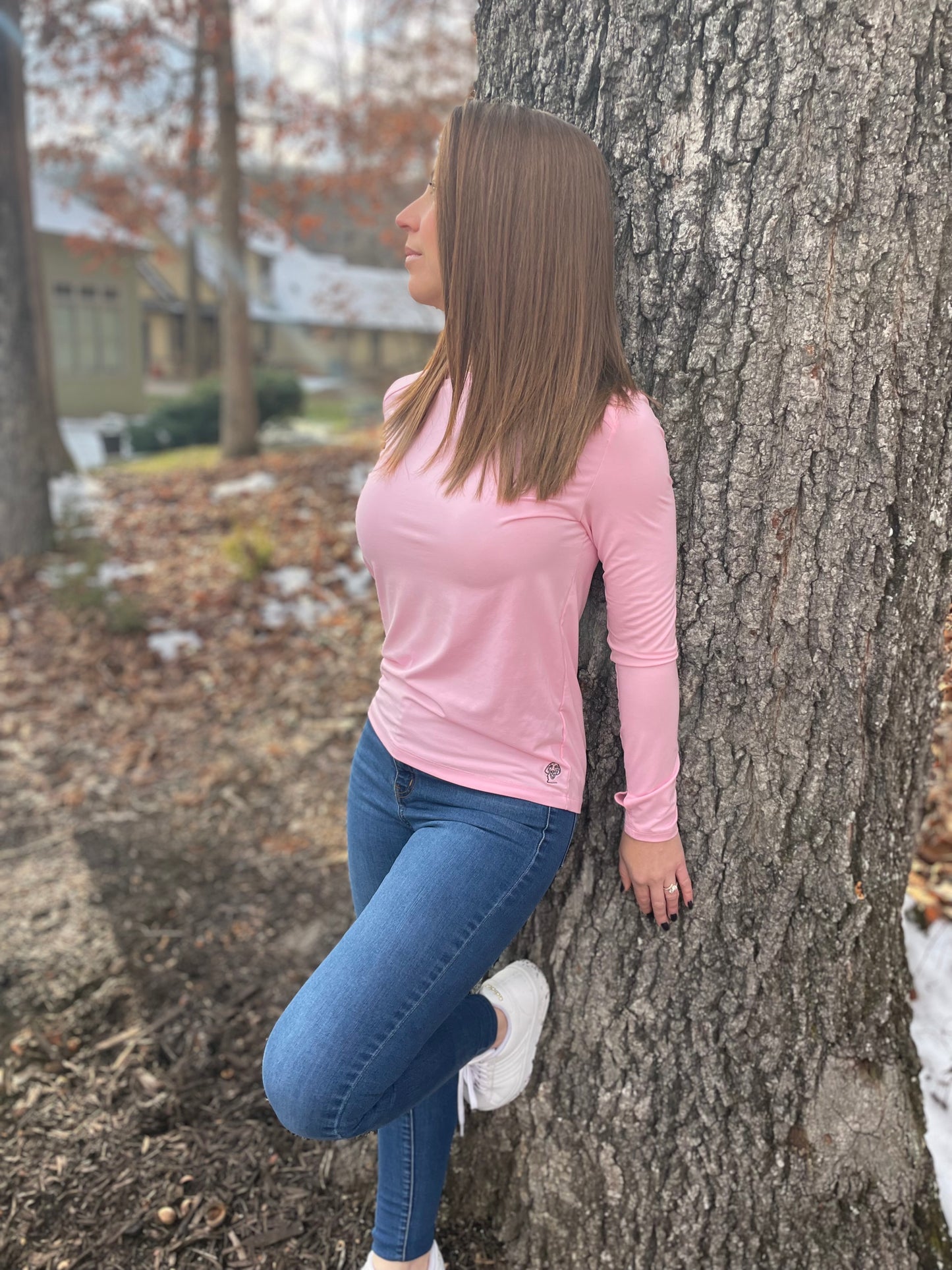 Women's Bamboo Long Sleeve Tee - Coral