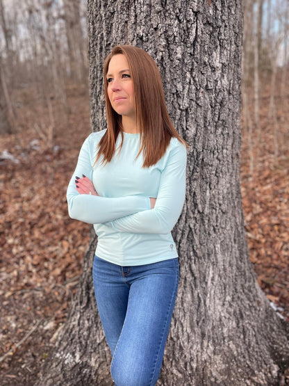 Women's Bamboo Long Sleeve Hoody - Seafoam