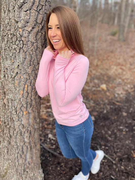 Women's Bamboo Long Sleeve Hoody - Coral